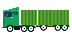 Truck & Trailer (dog): <br>H4.1m; W3m; L20m Truck & Trailer (dog): <br>H4.1m; W3m; L20m